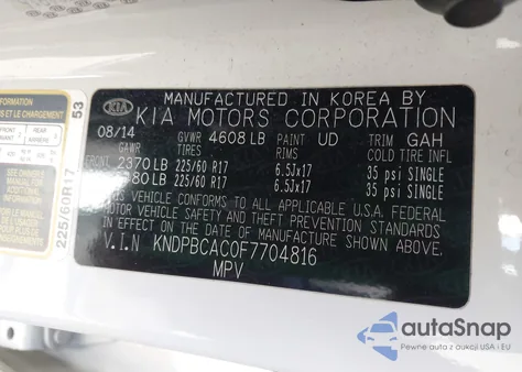 2015 Kia Sportage Lx z USA, uszkodzony, nr VIN KNDPBCAC0F7704816